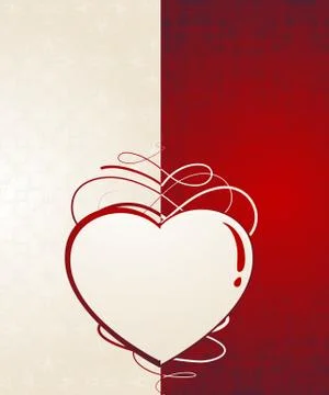 Heart silhouette.Vintage valentine card Stock Illustration