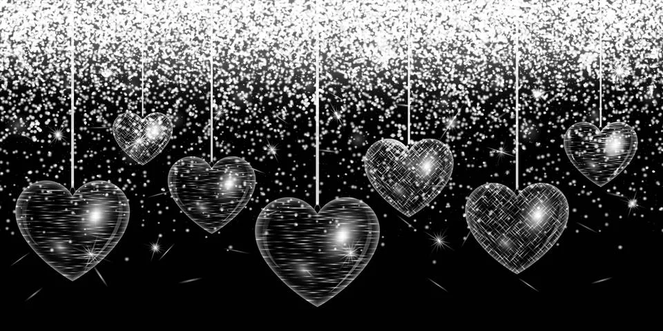 Heart silver glitter Stock Illustration