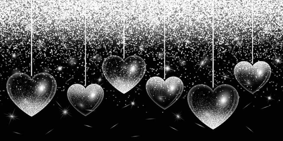 Heart silver highlights Stock Illustration
