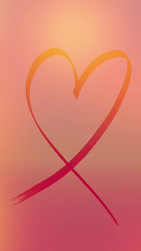 Heart simple vertical video loop gradient pink orange color background motion Stock Footage 278218290