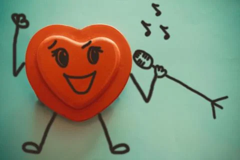 The heart is singing! Stock Photos