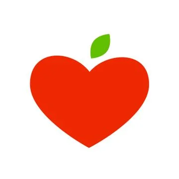 Heart with single leaf illustration. Isolated Vector Illustration Stock Illustration