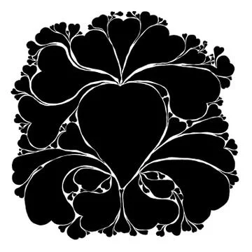 Heart sketch pattern with pencil drawing style Illustrazione stock