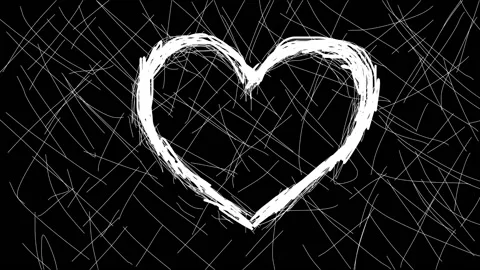 Heart sketch with stop motion lines Stock Footage 221625468