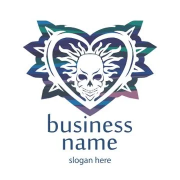 Heart with skull Stock Illustration