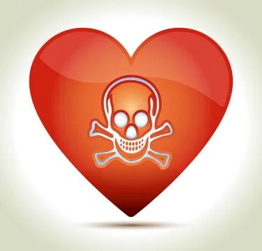 Heart skull Stock Illustration