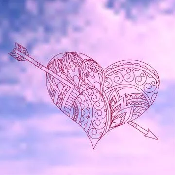 Heart in the sky Stock Illustration