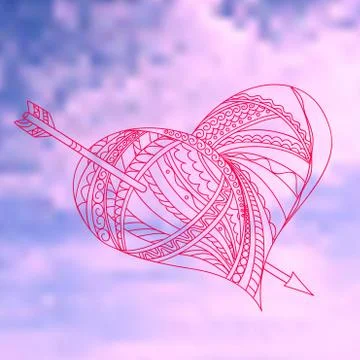 Heart in the sky Stock Illustration
