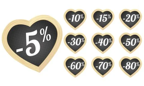 Heart slates prices Stock Illustration