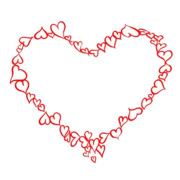 Heart from small hearts Stock Illustration