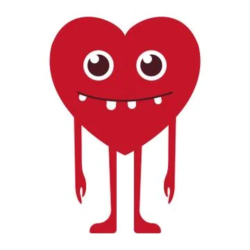 Heart with a smile, vector Stock Illustration