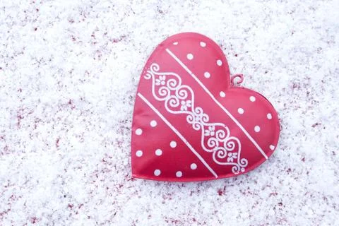 Heart in snow Stock Photos