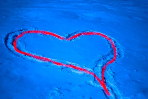 Heart in the snow Stock Photos