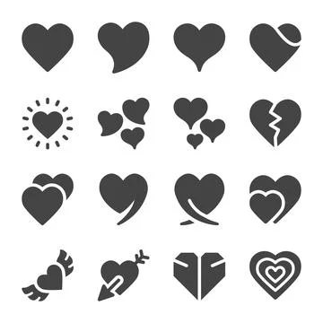 Heart solid icon set イラスト素材