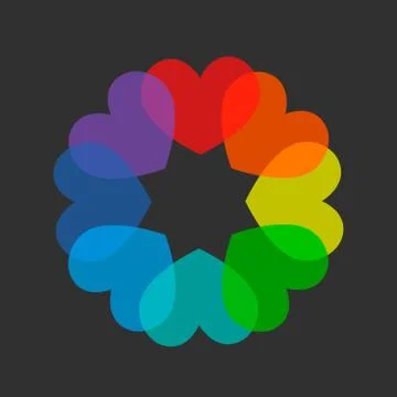 Heart spectrum on black background Stock Illustration
