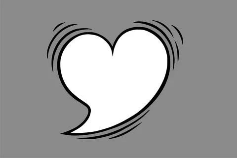 Heart speech bubble in comic style. Vintage speech bubble isolated in grey Stock Illustration