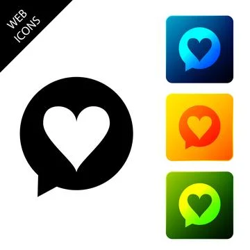 Heart in speech bubble icon isolated. Heart shape in message bubble. Love sign 스톡 일러스트