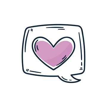 Heart in speech bubble Stock Illustration