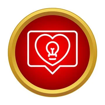 Heart speech bubble with light bulb idea icon concept Illustrazione stock