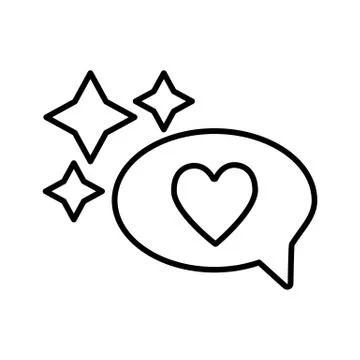 Heart in a speech bubble line icon. Love message vector illustration isolated on 스톡 일러스트