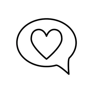 Heart in speech bubble line icon. Love message vector illustration isolated on Stockillustratie
