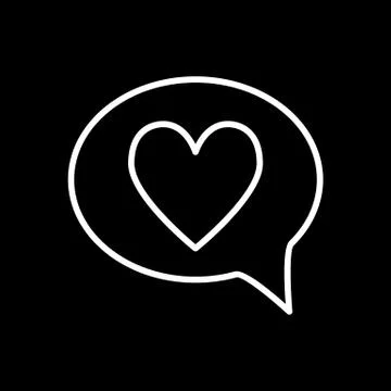 Heart in speech bubble line icon. Love message vector illustration isolated on 스톡 일러스트