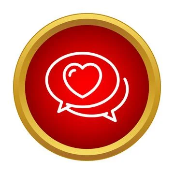 Heart in speech bubble showing romantic message Stock Illustration