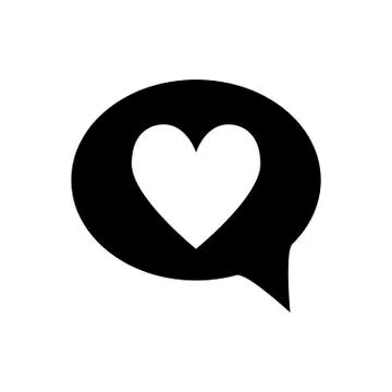 Heart in speech bubble solid icon. Love message vector illustration isolated on 스톡 일러스트