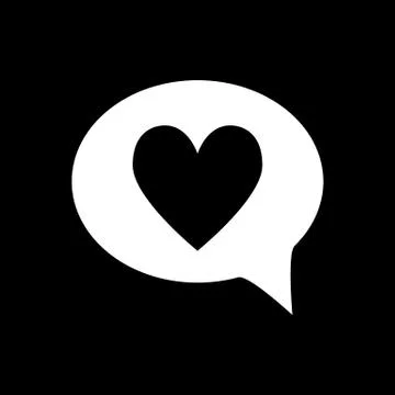 Heart in speech bubble solid icon. Love message vector illustration isolated on 스톡 일러스트