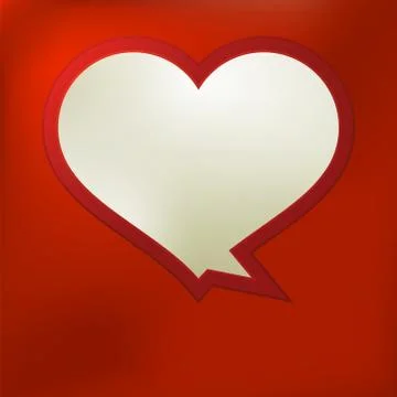 Heart speech bubble template. + EPS8 Stock Illustration