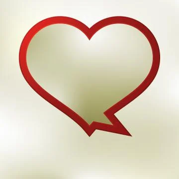 Heart speech bubble template. + EPS8 Stock Illustration