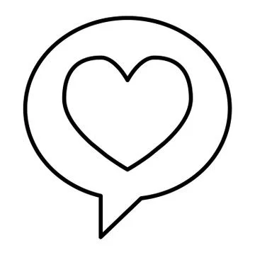 Heart in speech bubble thin line icon. Love message vector illustration isolated 스톡 일러스트