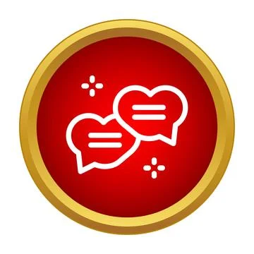 Heart speech bubbles communicating, showing love and chat Stock Illustration