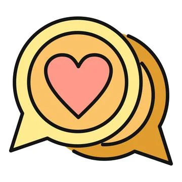 Heart speech bubbles indicating romantic message communication Stock Illustration