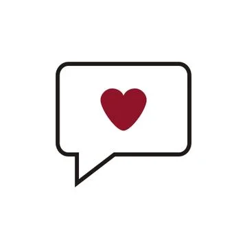 Heart in speech icon Stock Illustration