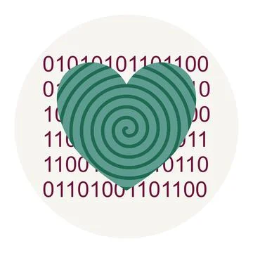 Heart Spiral Inside Number Binary Stock Illustration