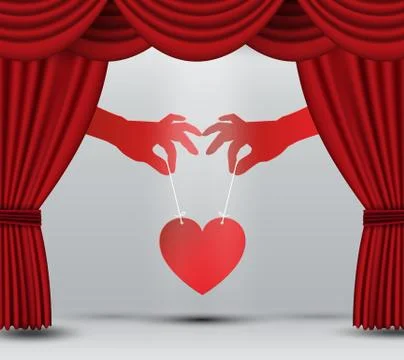 Heart on stage. Stock Illustration