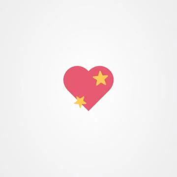 Heart with star icon vector illustration. Love symbol. Valentine's Day sign. Stock Illustration