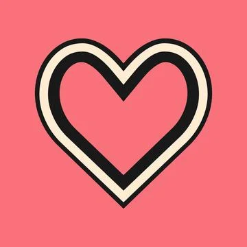 Heart Sticker Red Background Vector Stock Illustration