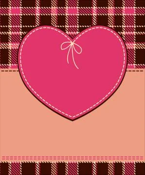 Heart in stitched textile style Stock Illustration