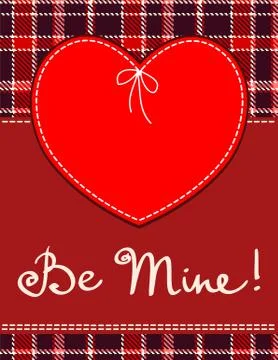 Heart in stitched textile style.  Stock Illustration