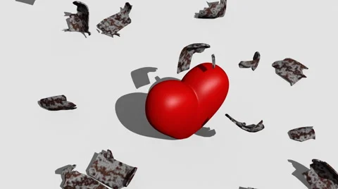 Heart of stone breaks and knocks Stock Footage 48661536