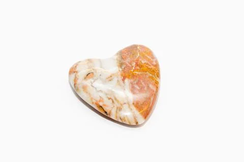 Heart of stone leopard pattern partially white orange and brown stripes on wh Stock Photos
