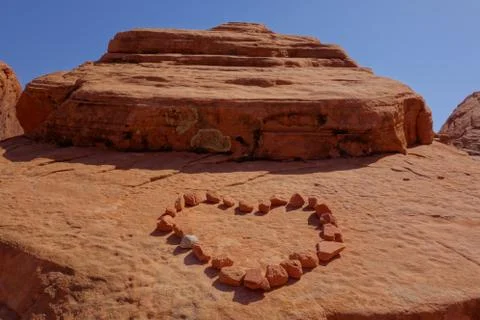 Heart of stones in Valley of Fire State Park Stock Photos