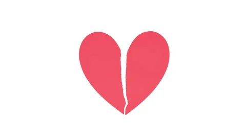 Heart stop motion goes from a broken heart to a whole one. Stock Footage 197017991