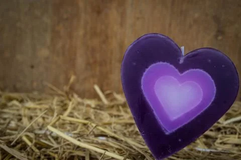 Heart on straw Stock-Fotos