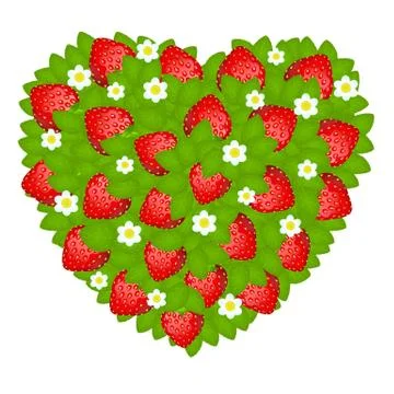 Heart from strawberry Stock Illustration