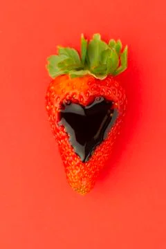 Heart strawberry Stock Photos