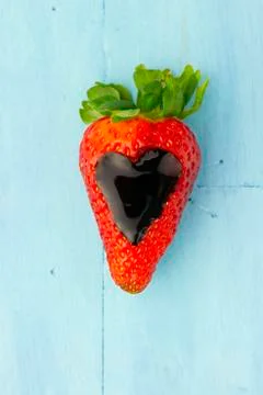 Heart strawberry Stock Photos