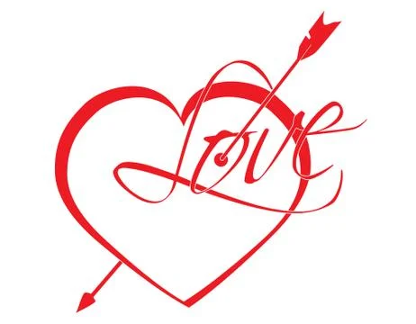Heart struck by Cupid Stock Illustration